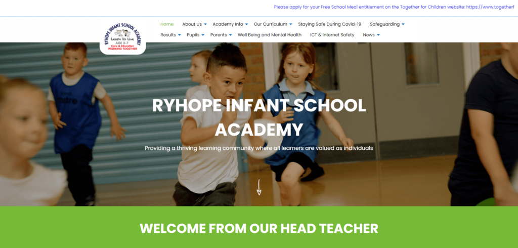 ryhope infant school academy header
