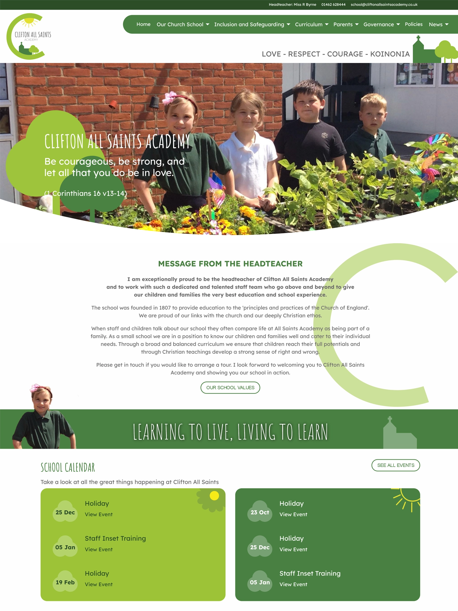 Clifton All Saints Primary School - Website design