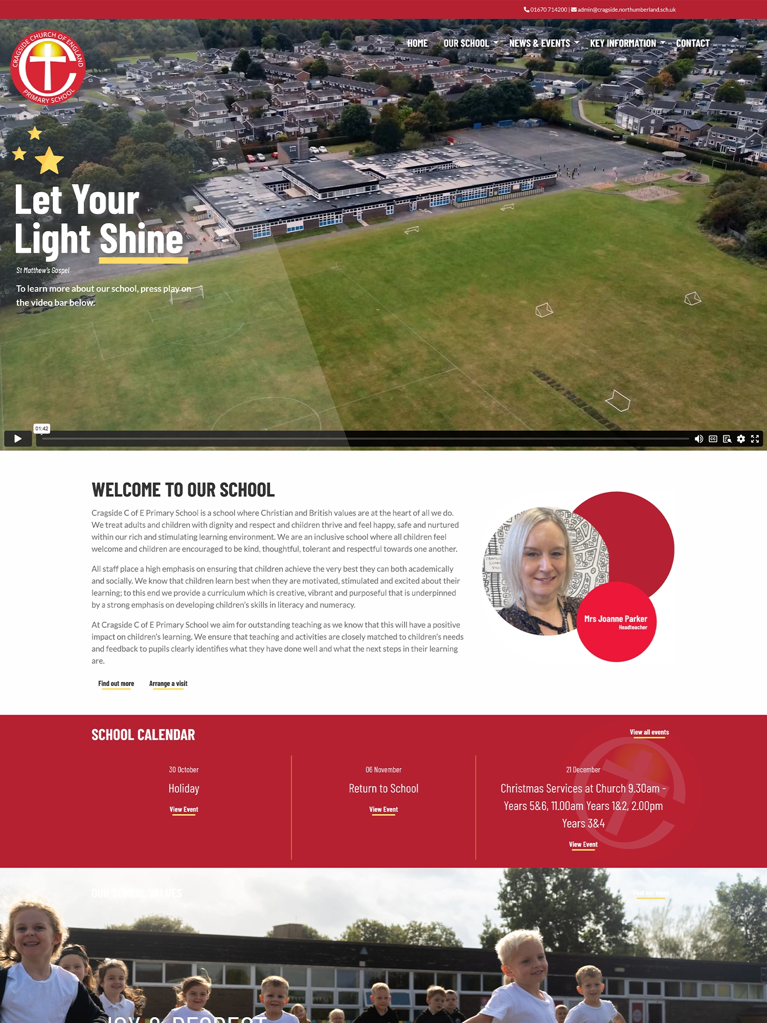 Cragside C of E Primary School - Website design