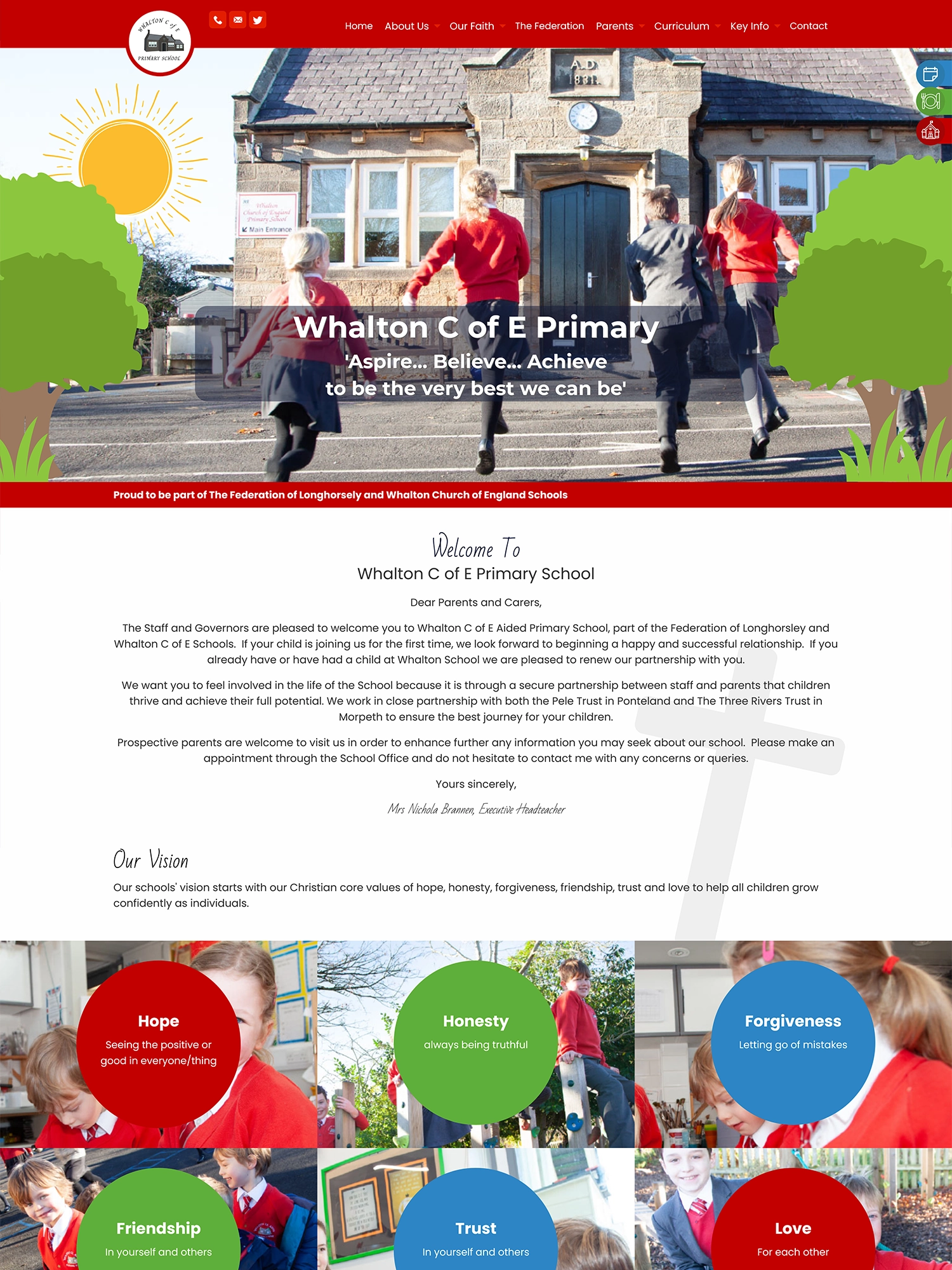 Whalton C of E Primary School - Website design